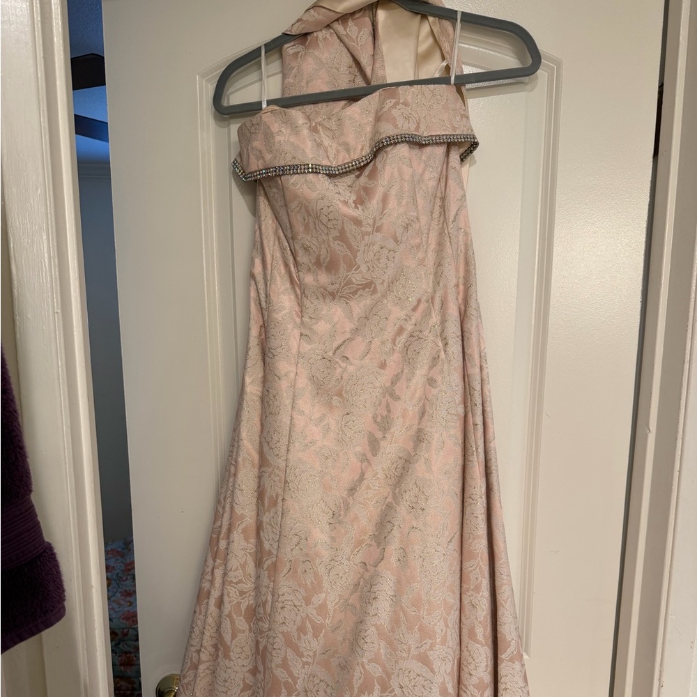 Jessica McClintock Strapless Dress in Blush Pink